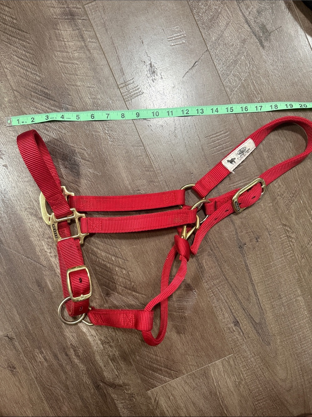 Weaver Red Nylon 1” Large Horse Halter with Brass Hardware